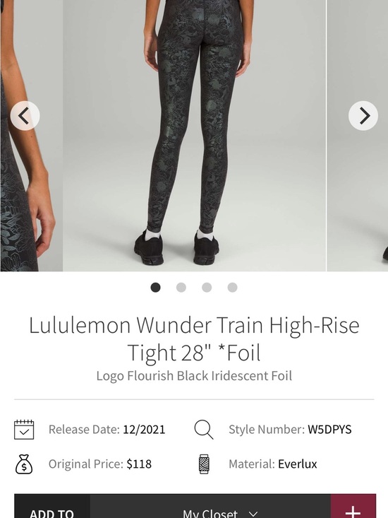 lululemon athletica Pants - Lululemon Wunder Train 28” Black Floral Print High-Rise
